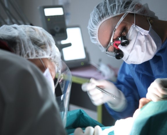 Dentist treating dental patient