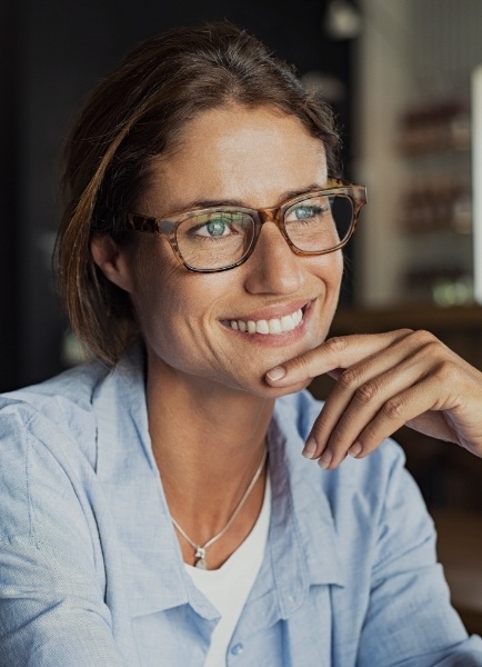 Woman sharing flawless smile